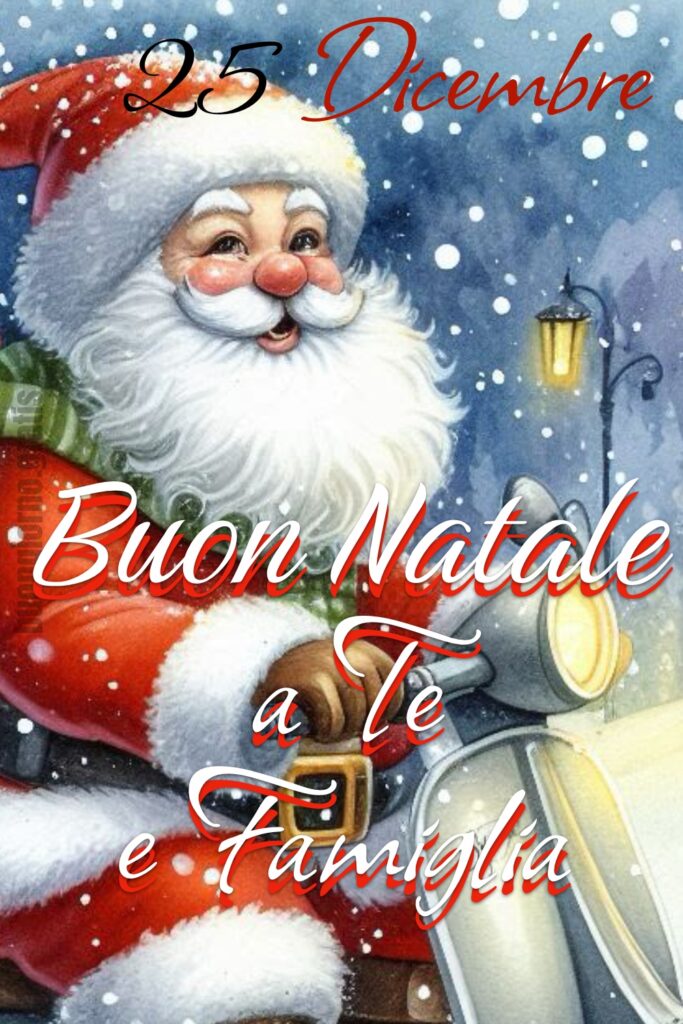 Buon Natale con Babbo Natale sulla Vespa Piaggio